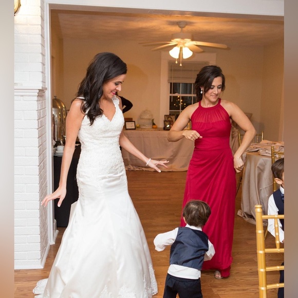 David’s Bridal Red Bridesmaid’s Gown - Picture 5 of 6